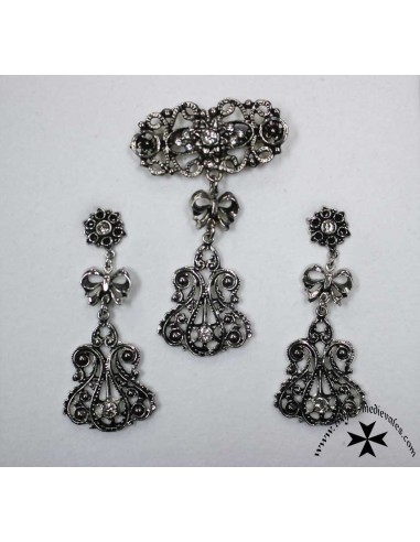 Juego pendientes y broche, ref. 5034
