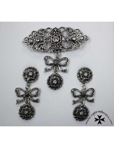 Juego pendientes y broche, ref. 5043