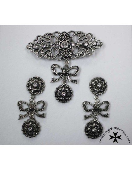 Juego pendientes y broche, ref. 5043