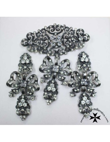 Juego pendientes y broche, ref. L-6071