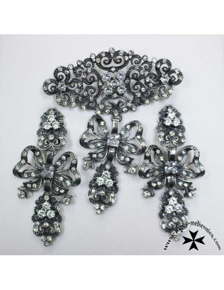Juego pendientes y broche, ref. L-6071