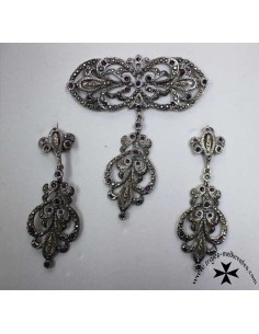 Juego pendientes y broche, ref. L-6082