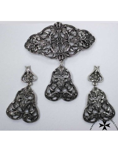 Juego pendientes y broche, ref. 5035