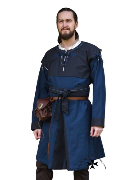 Medieval tunic Osferth model. Detachable sleeves (dark blue)
