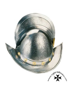 Spanish Morion Helmet, gold-plated
