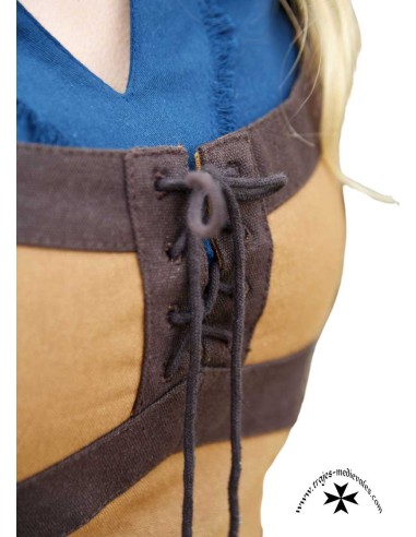 Medieval Bodice Kenna, brown