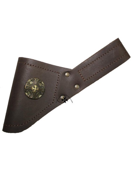 Tahalí sencillo de cuero, para cinturón, ref. 8018. Marrón