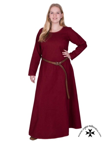 Vestido medieval Affra (En azul oscuro y granate)