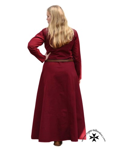 Vestido medieval Affra (En azul oscuro y granate)