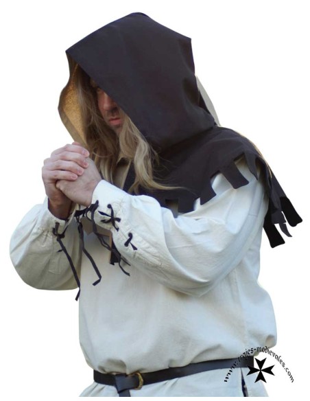Medieval Gugel, natural-brown color