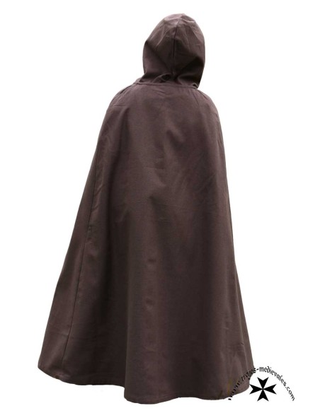 Children's medieval cape with hood (in black, brown and blue)