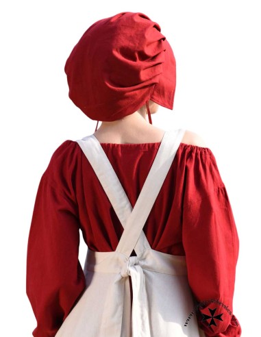 Delantal medieval completo, modelo Ruth. Natural