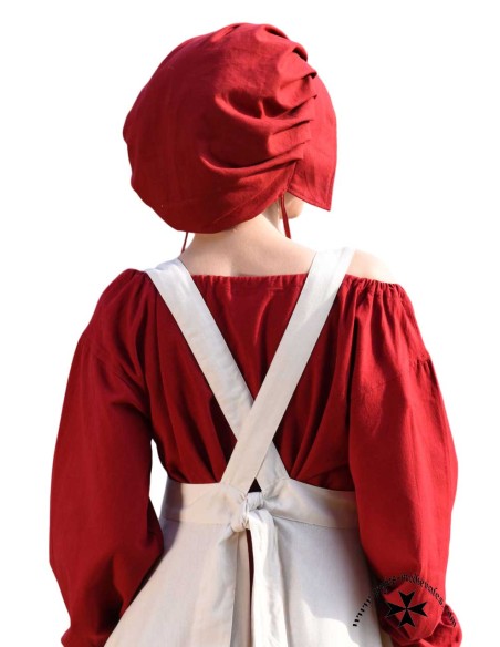 Delantal medieval completo, modelo Ruth. Natural