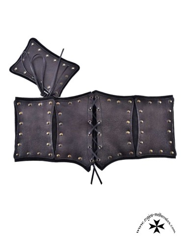 Leather corset bodice, Astrid model. Brown and...