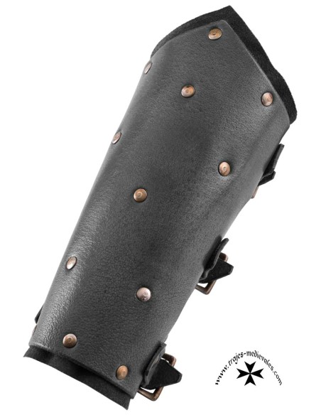 Leather Bracers with Rivets and Suede Underlayer, (In brown and black)