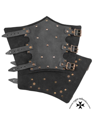 Leather Bracers with Rivets and Suede...