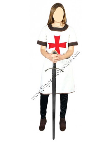 Traje medieval dama, templaria corto.
