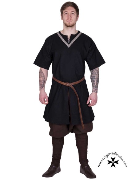 Túnica Medieval trenzada, manga corta (Varios colores)