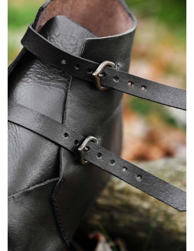 Botín Medieval con hebillas, marrón oscuro...