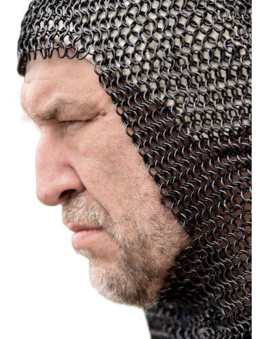 Medieval mail coif, black color, ref. 2