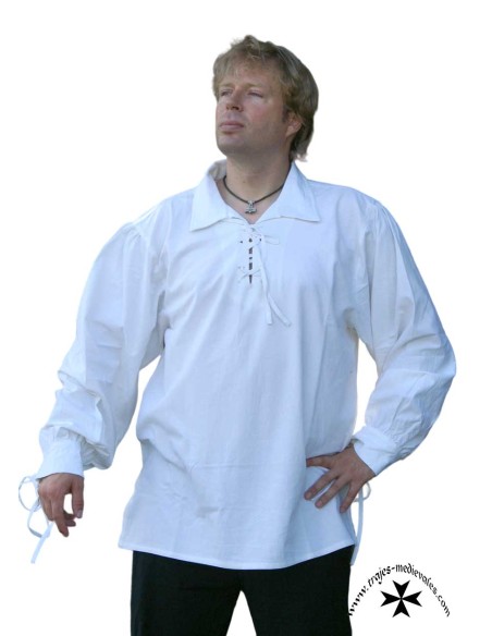 Renaissance shirt, Rafael model (In black and natural color)