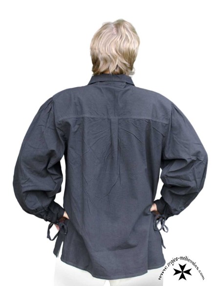 Renaissance shirt, Rafael model (In black and natural color)