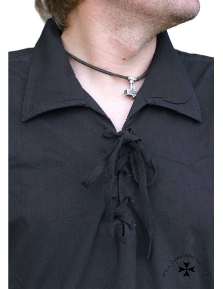 Renaissance shirt, Rafael model (In black and natural color)