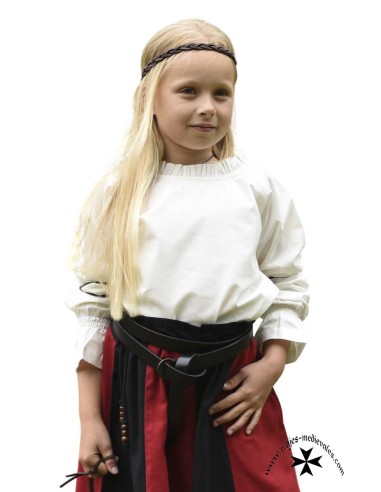 Blusa medieval de niña Helena, color natural