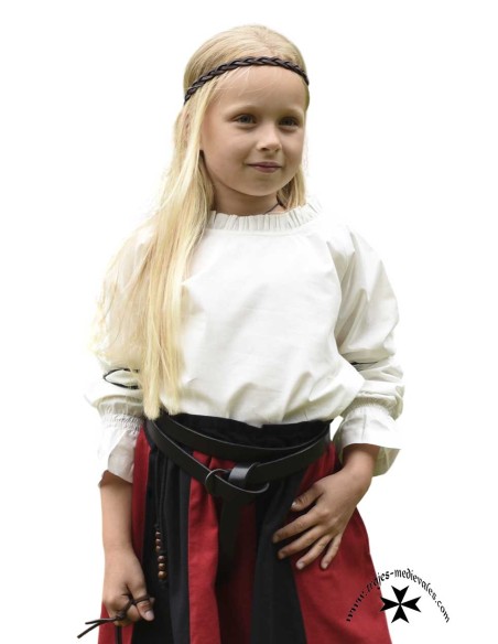 Medieval blouse for girls Helena, natural color