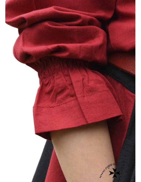 Medieval blouse for girls Helena, red color