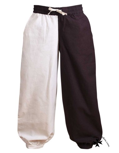 Two-tone medieval trousers for boys. Brown/Natural