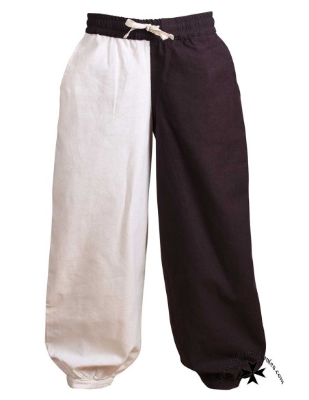 Two-tone medieval trousers for boys. Brown/Natural
