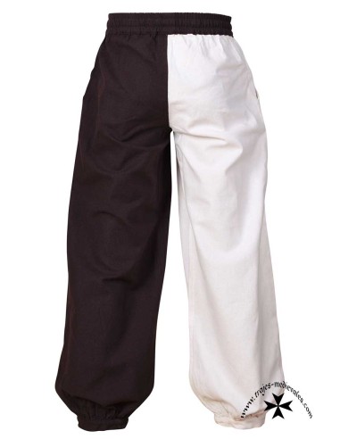 Two-tone medieval trousers for boys. Brown/Natural