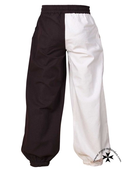 Two-tone medieval trousers for boys. Brown/Natural
