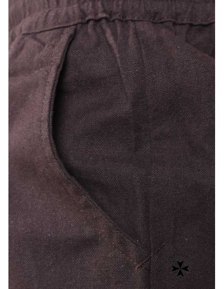 Two-tone medieval trousers for boys. Brown/Natural
