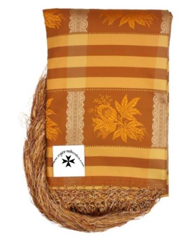 Mantoncillo de gro, ref. PP1142G. Cuadros, oro. (140x140 cm.)