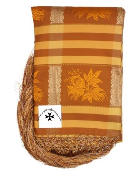 Mantoncillo de gro, ref. PP1142G. Cuadros, oro. (140x140 cm.)