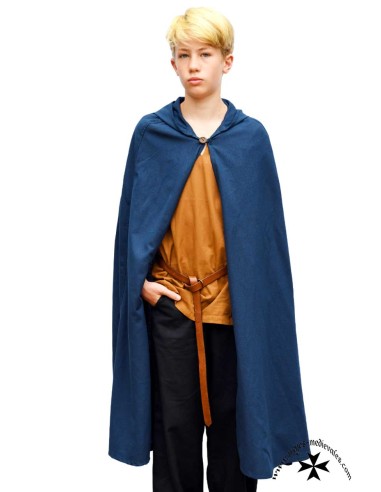 Children's medieval cape with hood (in black,...