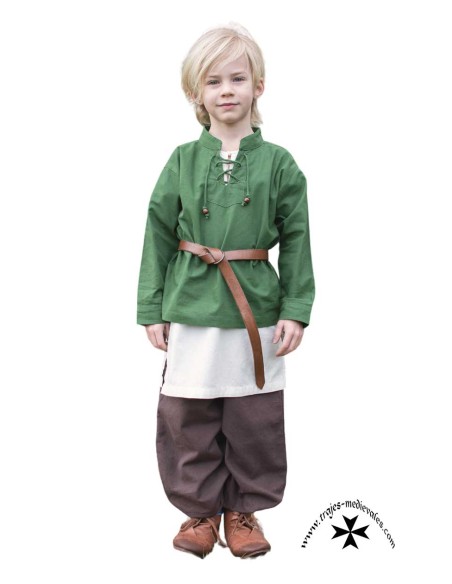 Medieval trousers for boys, Thore model (in brown and black)