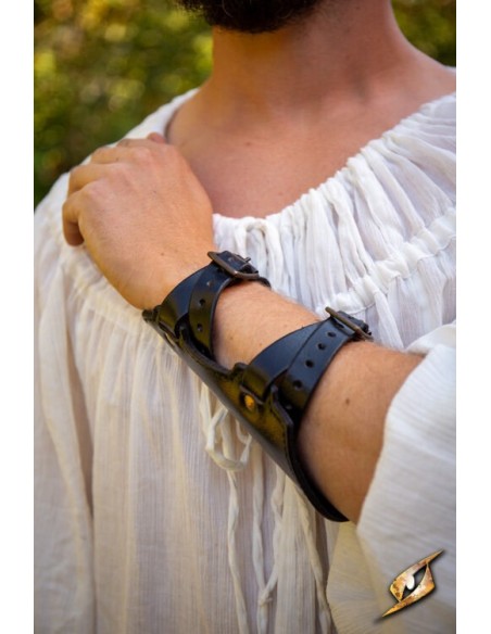 Archery Bracer, leather. (Brown and Black)