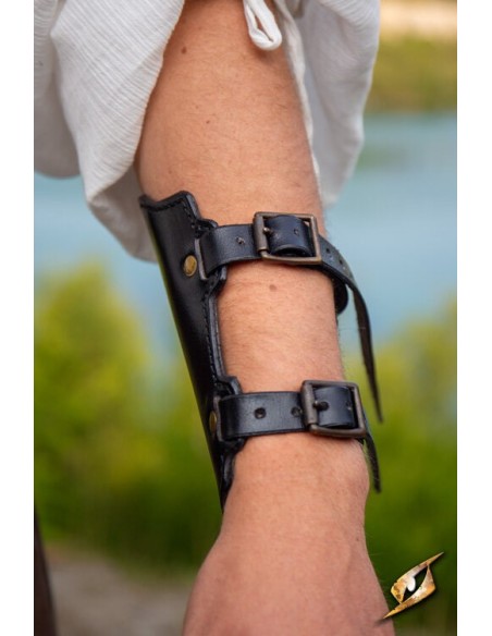 Archery Bracer, leather. (Brown and Black)