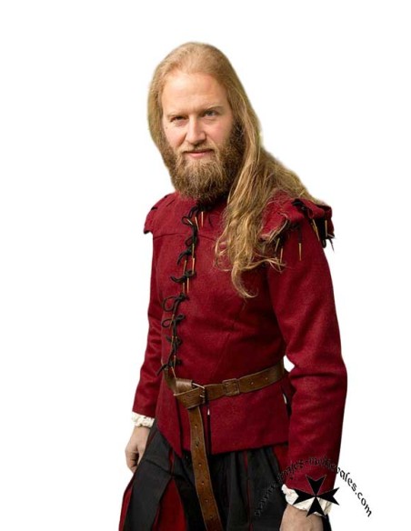 Renaissance doublet, Aramis model (Grey and Maroon)
