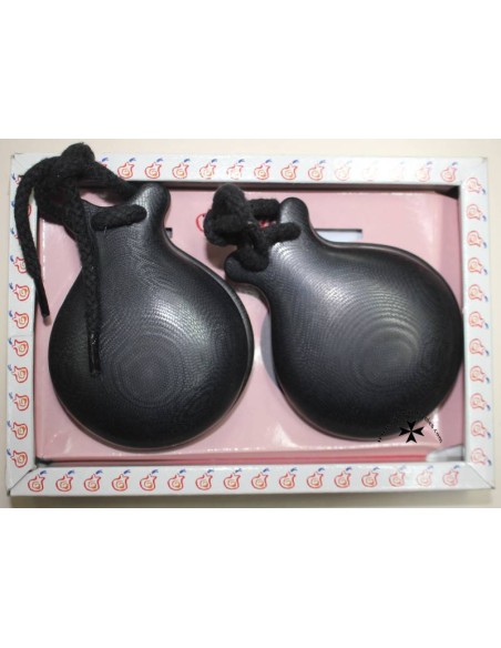 Castañuela regional (profesionales), fibra prensada, doble caja, negras, ref.99DC .