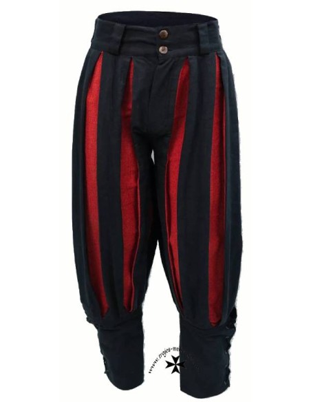 Pantalón Hose, negro-rojo y verde-negro.