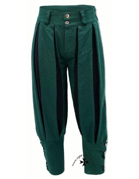 Pantalón Hose, negro-rojo y verde-negro.