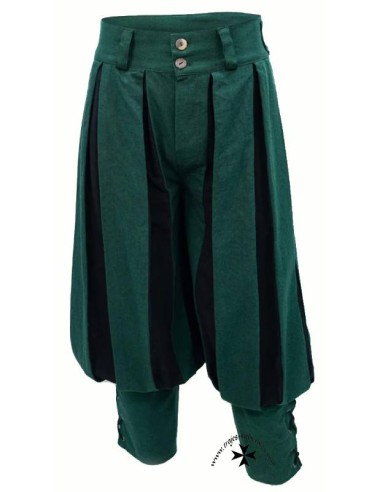 Pantalón Hose, negro-rojo y verde-negro.