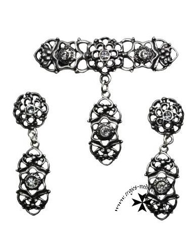 Juego pendientes y broche, ref.5018