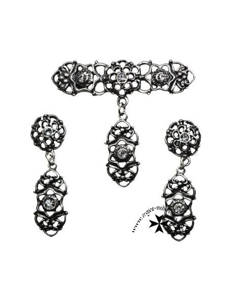 Juego pendientes y broche, ref.5018