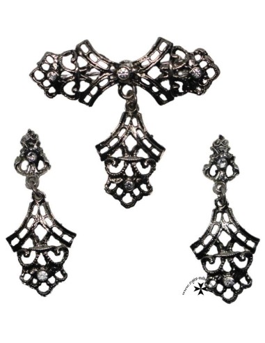 Juego pendientes y broche, 5052