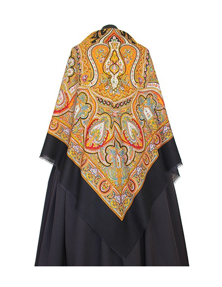 Mantón  merino ref. PS710. Cien colores, negro.